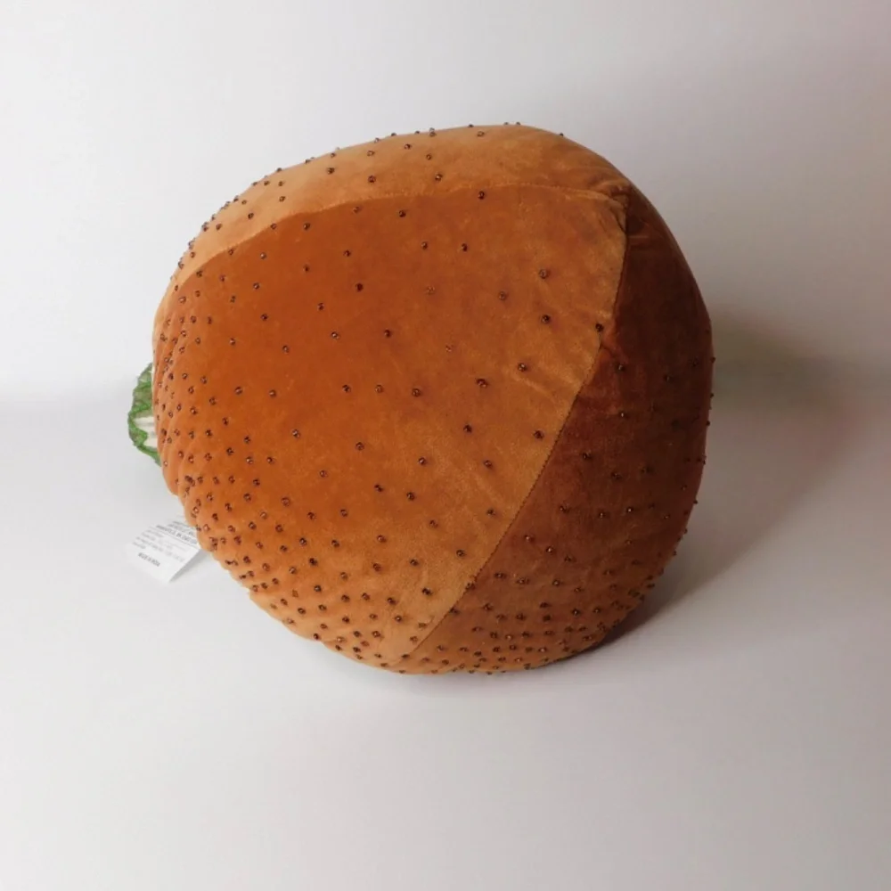 Plush Mushroom Accent Pillow in Brown and Cream